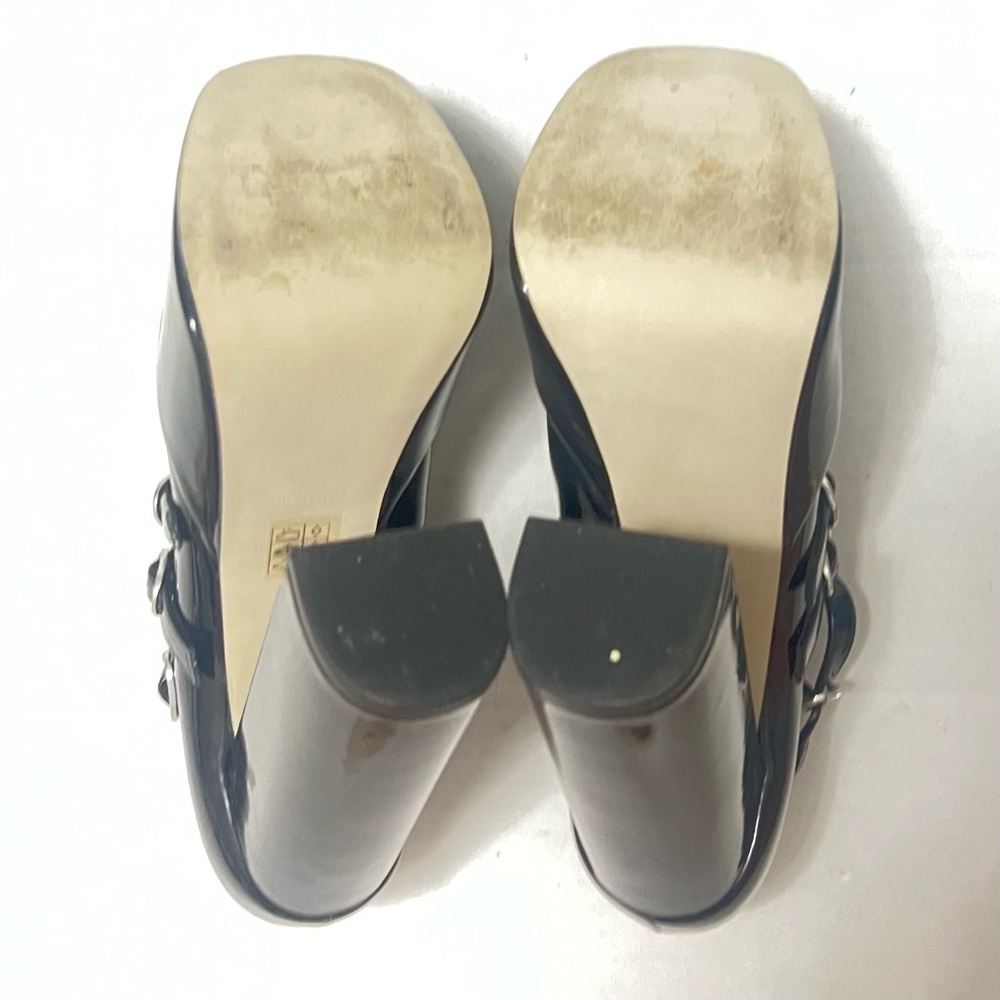 Idoré Perla Black Mary Jane 5.5” Block Heels Round Toe Patent-Like Women’s Sz 6 - Picture 6 of 7
